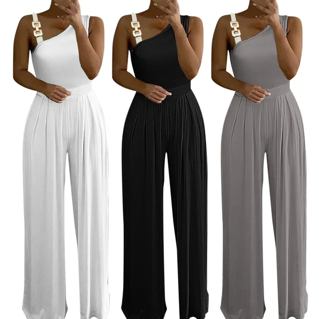 Bigersell Womens Winter Jumpsuits Women's Fashion Solid Lace UP Long Pants  Hollow Out Sleeveless Jumpsuit Baggy Pants for Ladies 
