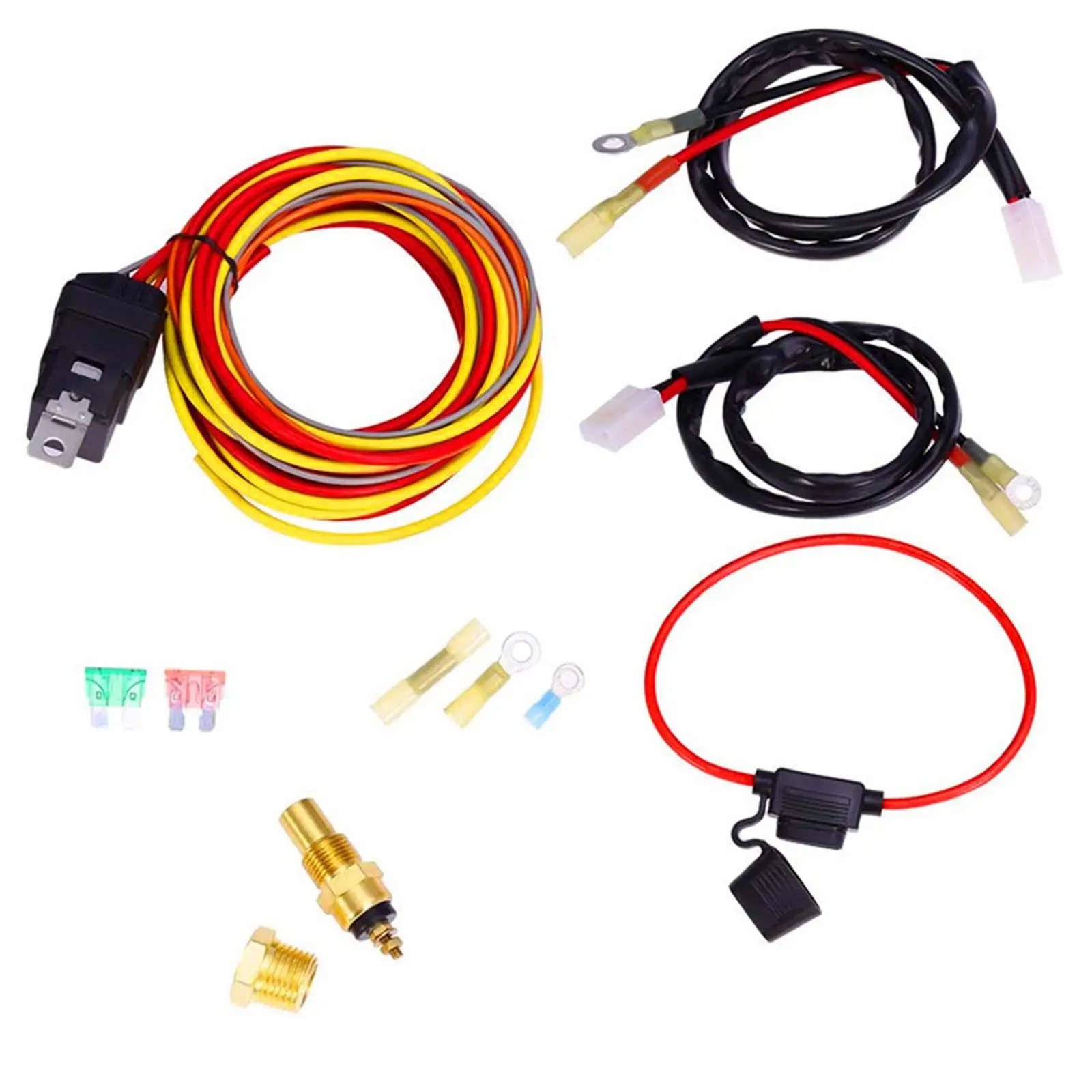 Electric Fan Wiring Kit 185-165 Degree 40 Amp Relay Kit Electric Cooling Fan Wire Harness Kit