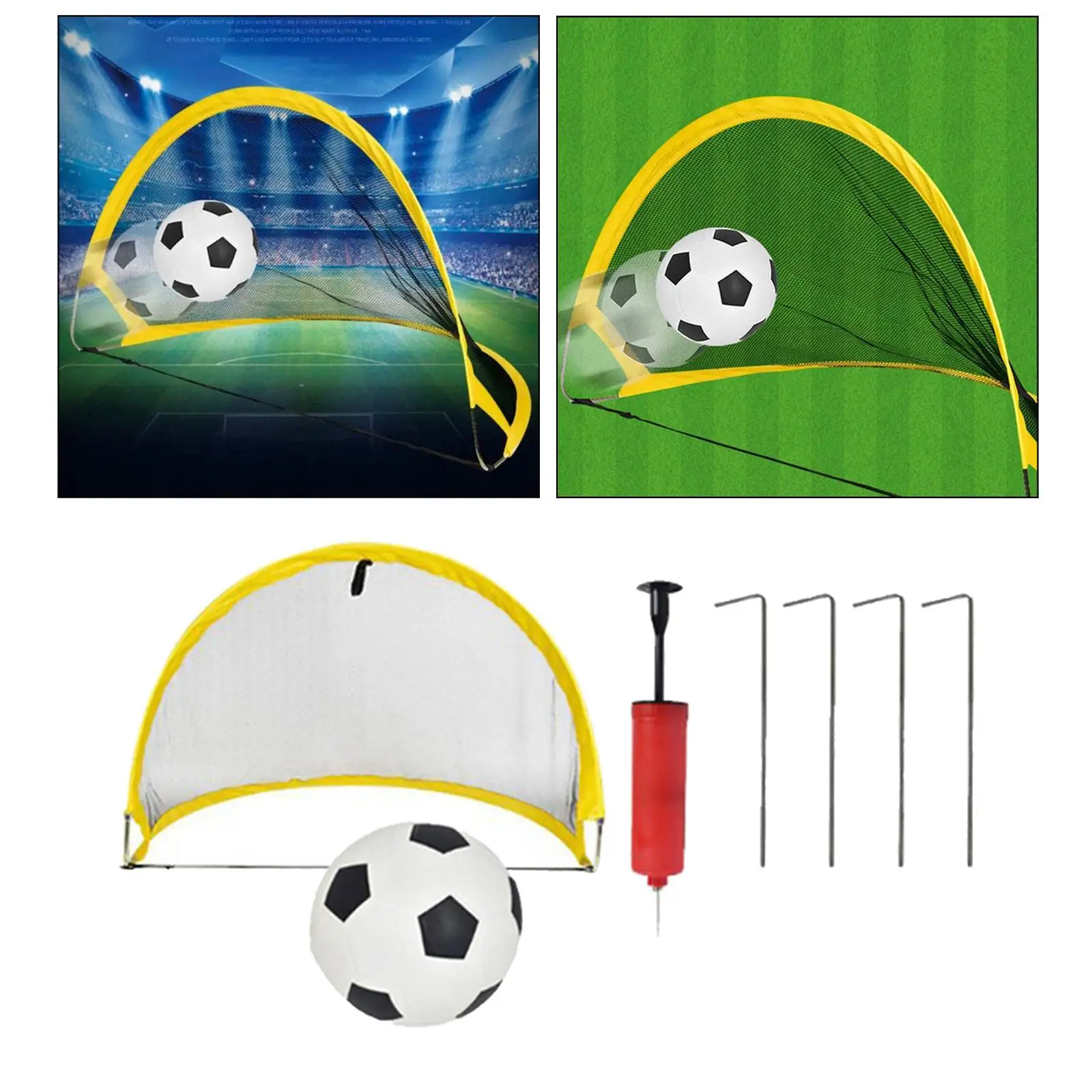 Soccer Goal-Up Inflatable Soccer Ball with Pump Portable Kids Soccer Training Nets