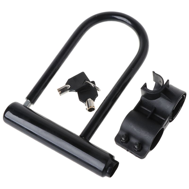 U-Schloss Fahrrad Fahrrad Motorrad Radfahren Roller Sicherheit Stahlkette + 2 Schlüssel Neu – Detail 3