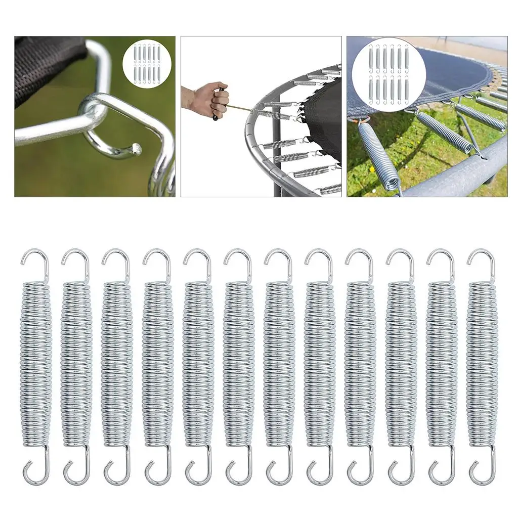 12 Pieces 5.5 Inch Trampoline Springs Thick Galvanized Steel Trampoline Accs