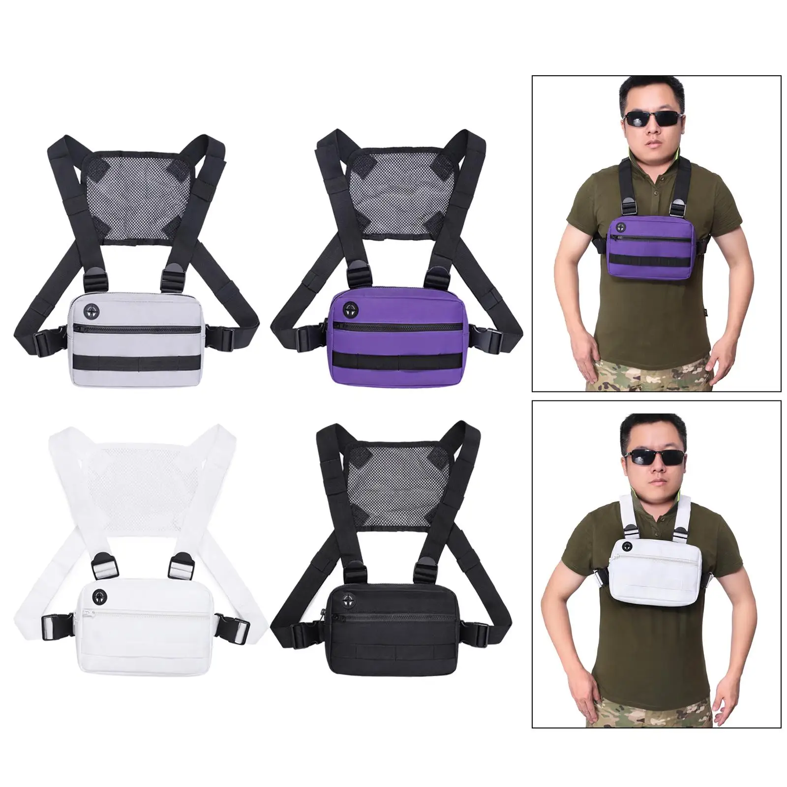 Vest Running Chest Rig Bag Hip Hop Streetwear Sports PhBags Pouch