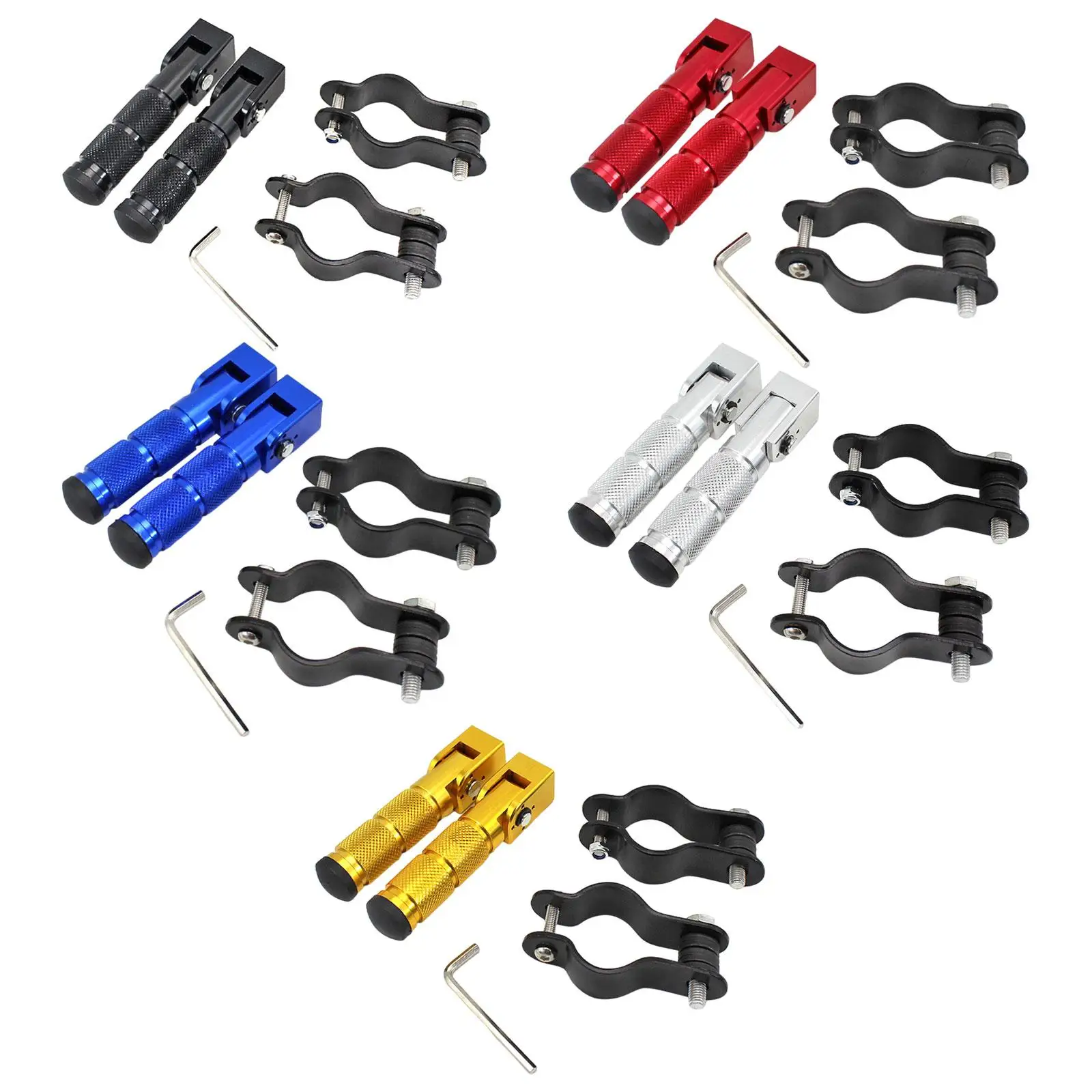 Stylish Universal Foot Pegs Folding Aluminum Alloy Rear Pedals for Motorbikes Electric Vehicles Cycling Bikes Scooters