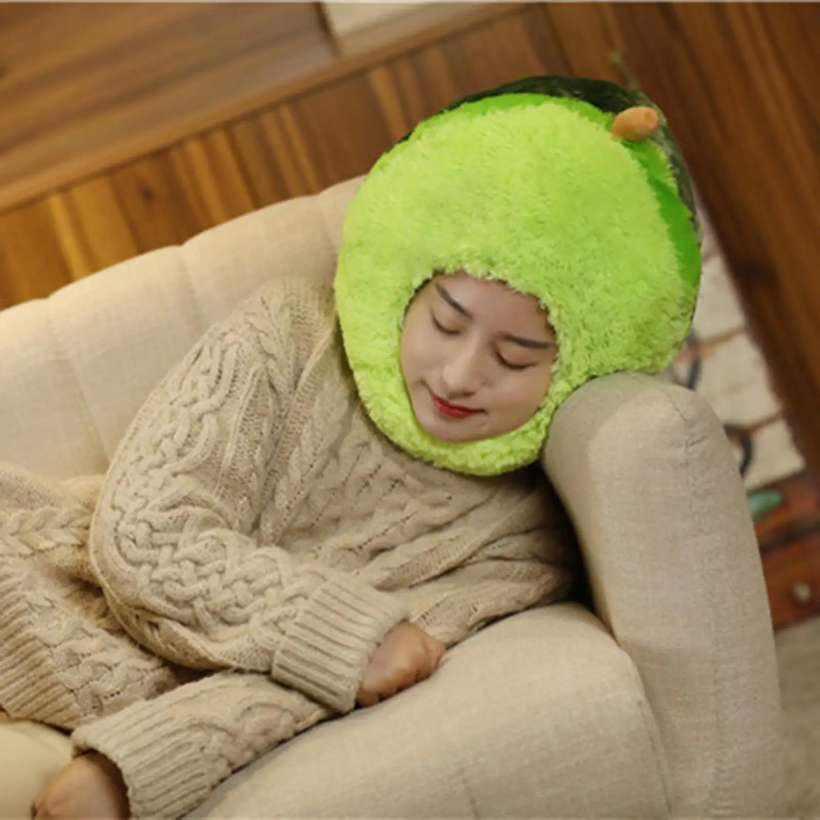 Plush Doll Fruit Headgear Hat Photo Props Sleeping Pillow Toy Stuffed Cap Cosplay Costume Head Accessories Head Cover for Kids