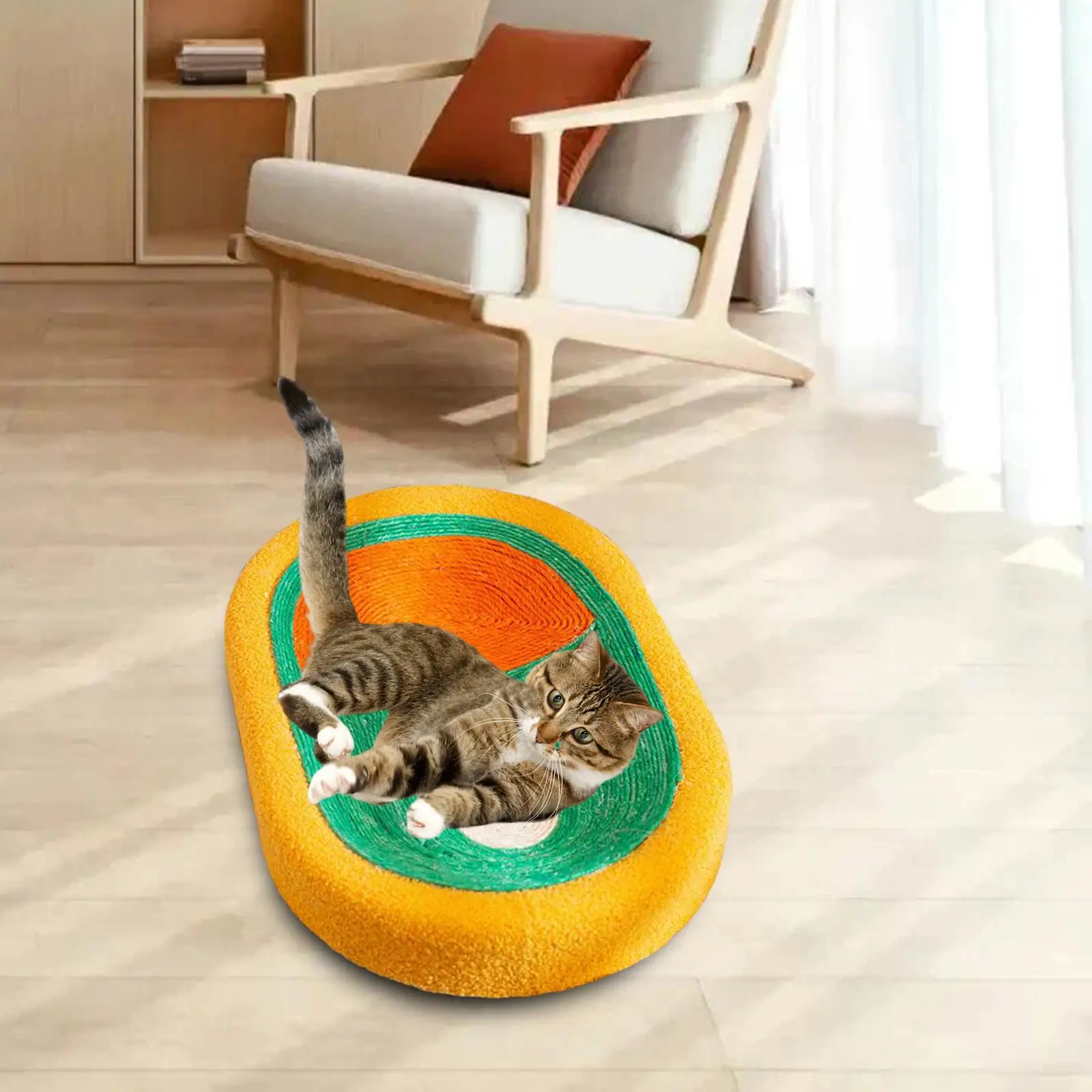 Cat Scratcher Board Prevents Furniture Damage Cute Large Cat Scratch Pad Nest Cat Scratcher Bowl for Indoor Furniture Protection