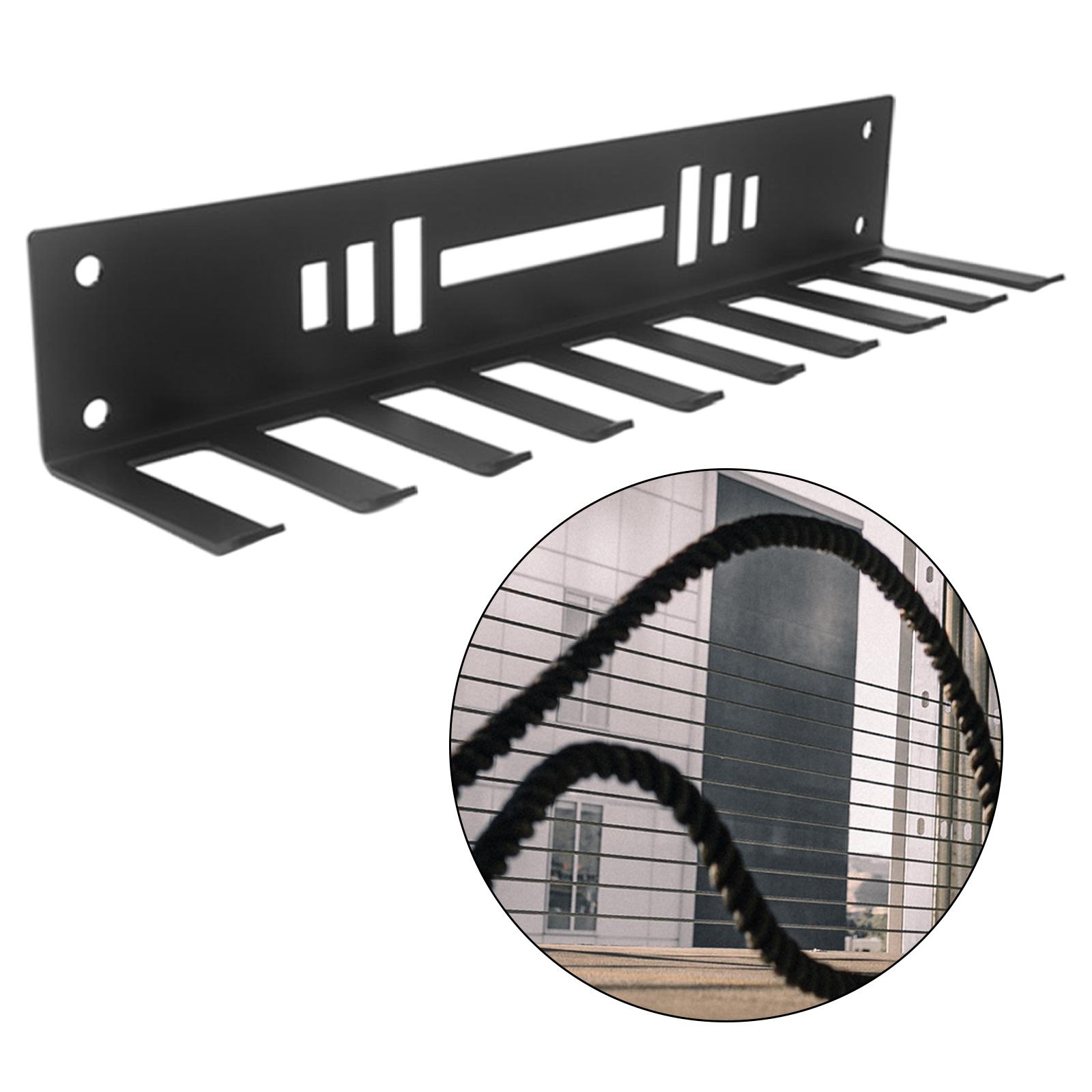 Heavy Duty Gym Storage Rack Wall-Mounted Hanger W/ 10 Hook Lifting Belts