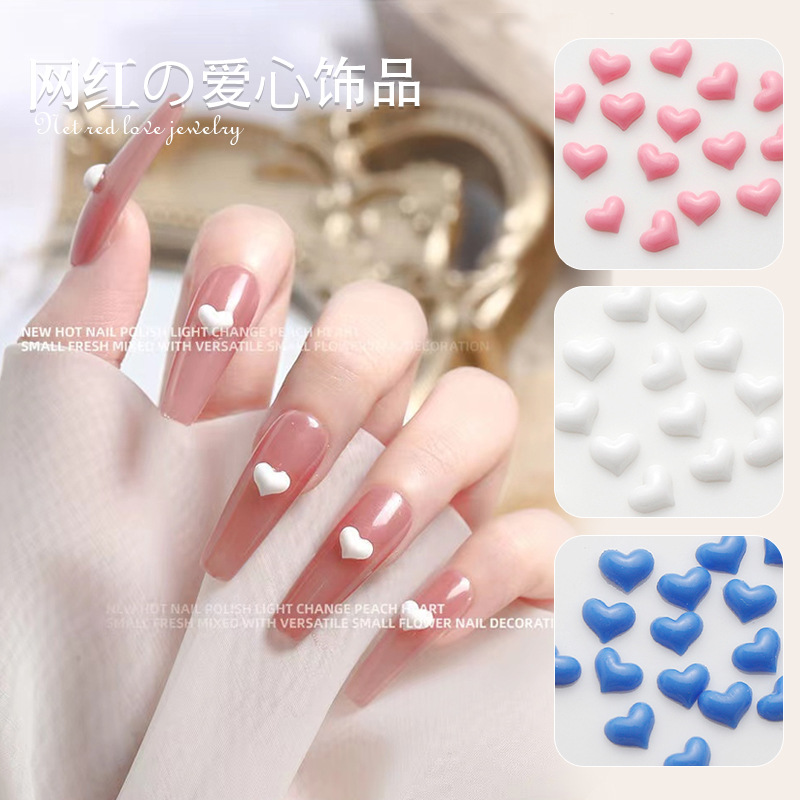 Best of 100Pcs / Bag Love Heart Nail Art Decorations White Pink 3D Nail Charms Resin Flatback Rhinestone Gems For DIY Manicure Accessories Reviews & Tips