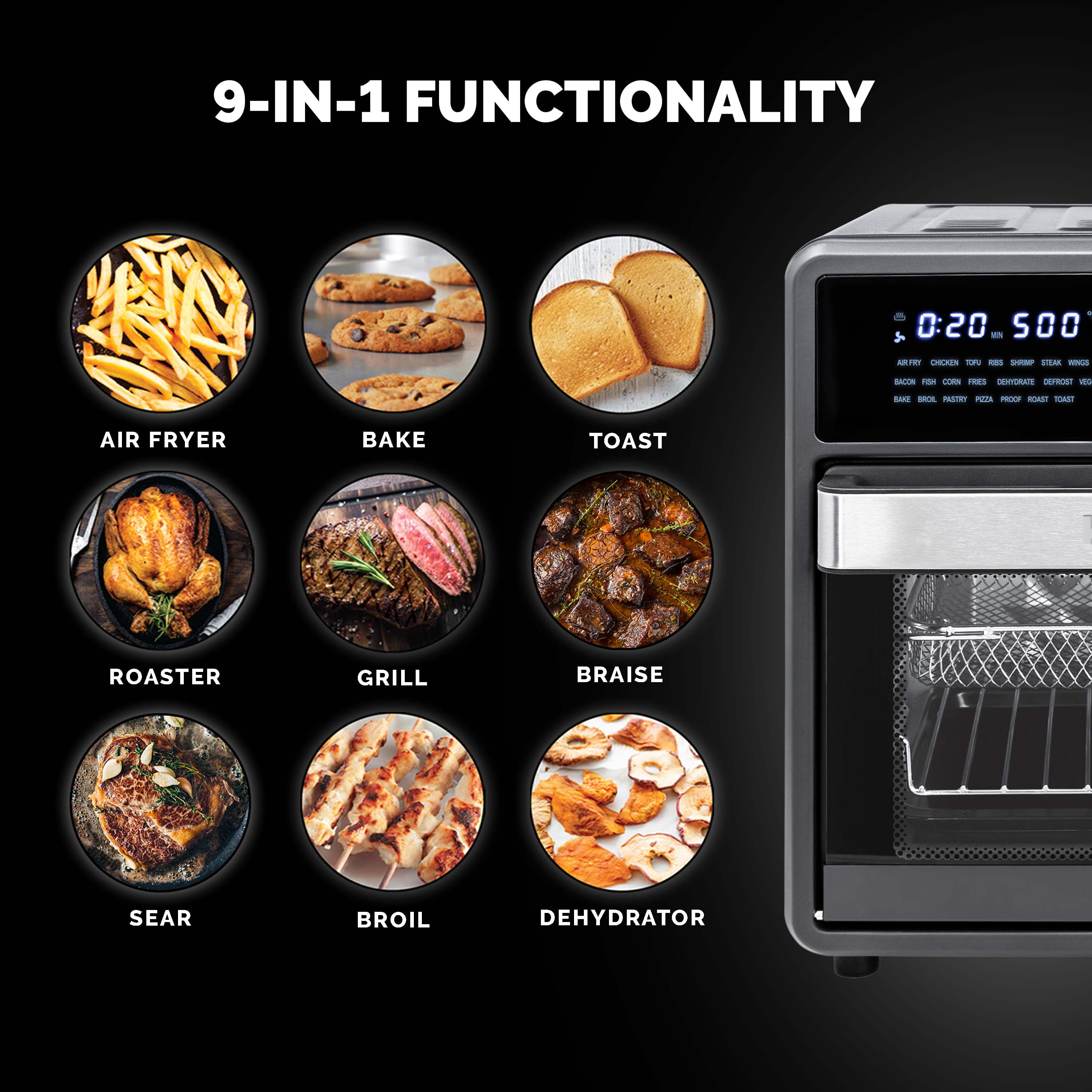 Title 3, Kalorik MAXX® 16-Qt Touch Air Fryer Oven - Blac...