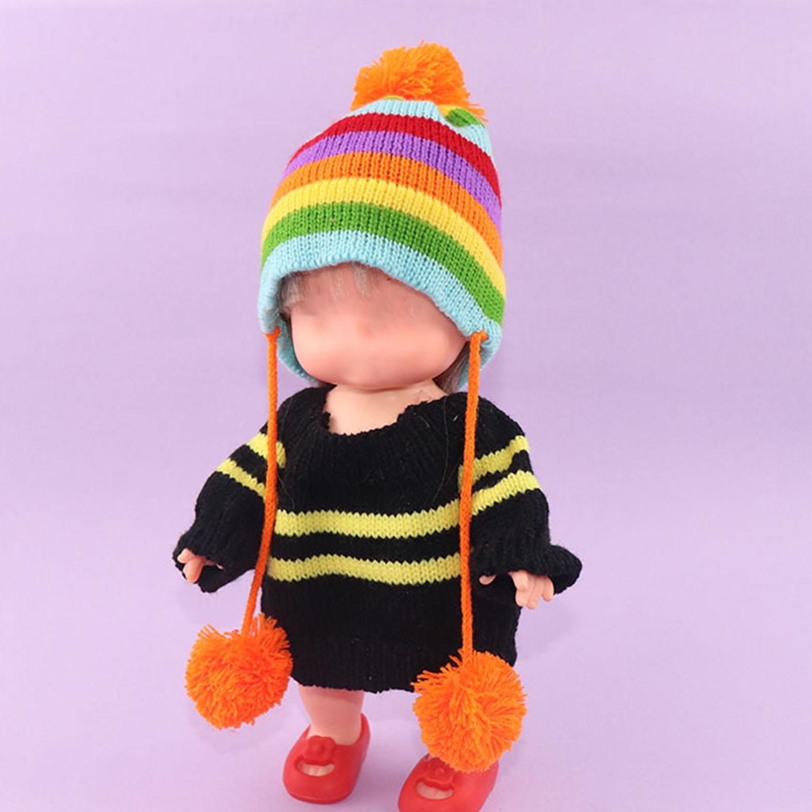 BJD Doll Clothing 25cm Sweaters Knitting Hat Simulation for Play House Girls