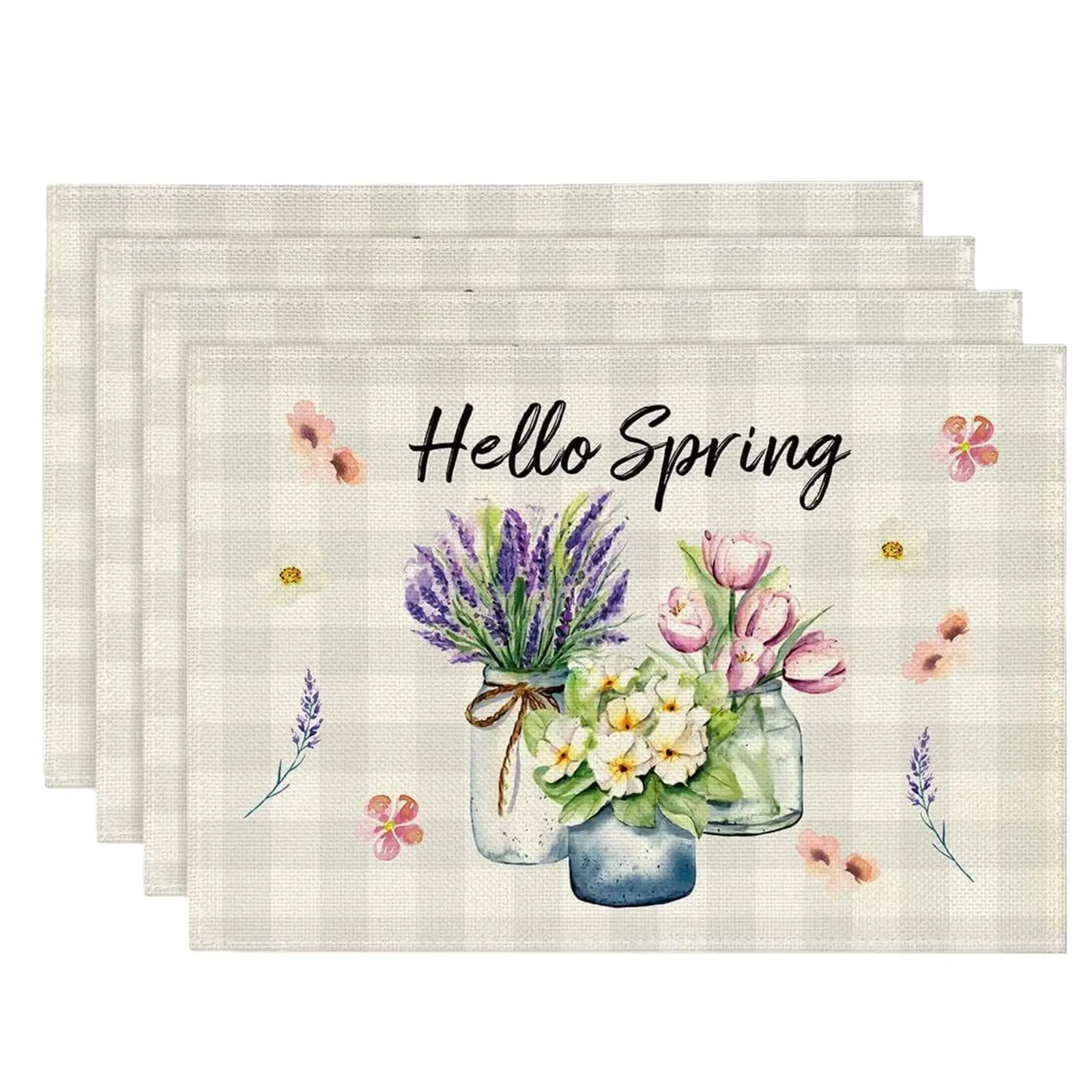 Table Runner Party Favor Floral Pattern Portable Linen Easter Decorations for Celebration Kitchen Holiday Event Gathering