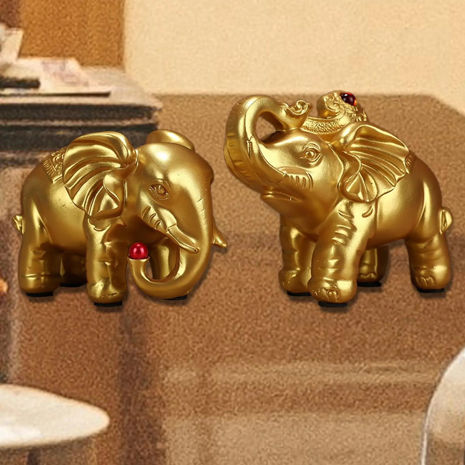 Modern Elephant Figurines Decor Photo Props Centerpiece Artwork Ornament Sculptures for Shelf Living Room Desktop Home Office