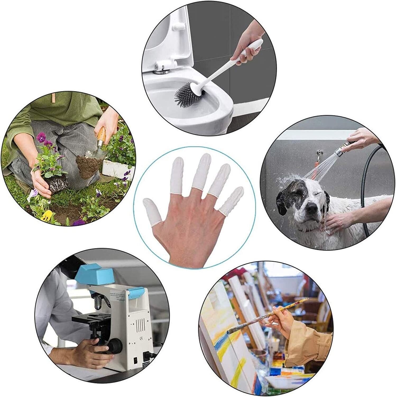50/100Pcs Disposable Fingertips Protector Gloves Natural Rubber Non-slip Anti-static Latex Finger Cots Fingertips Durable Tool