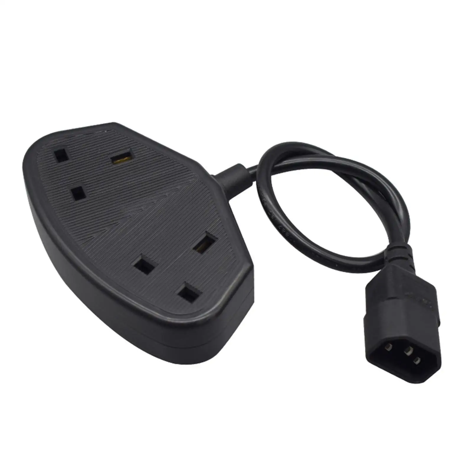 IEC320 C14 to Dual UK Power Cable Power Adapter Splitter Durable Repl ement Computer 2500W 125-250V 10A 30cm Cord   Power Cord
