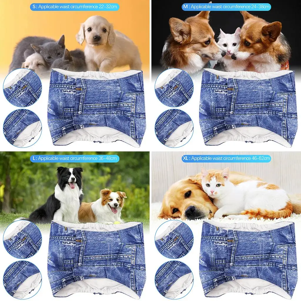  Male  Wrap ,Nappy Underpants High Absorbing Soft Reusable Sanitary Pants for Small Medium Large Doggy  Supplies