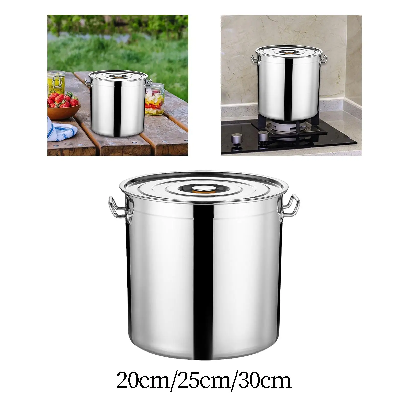 Stainless Steel Cookware Stockpot Tall Cooking Pot Professional Cookware Large Soup Pot for Hotel Commercial Canteens Household