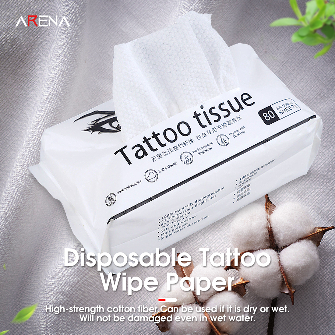 Best of 80pcs Arenahawk White Disposable Tattoo Wipe Paper Soft Tissue Skin Cloth Towel Body Art Cleaning Makeup Tattoo Supplies Reviews & Tips