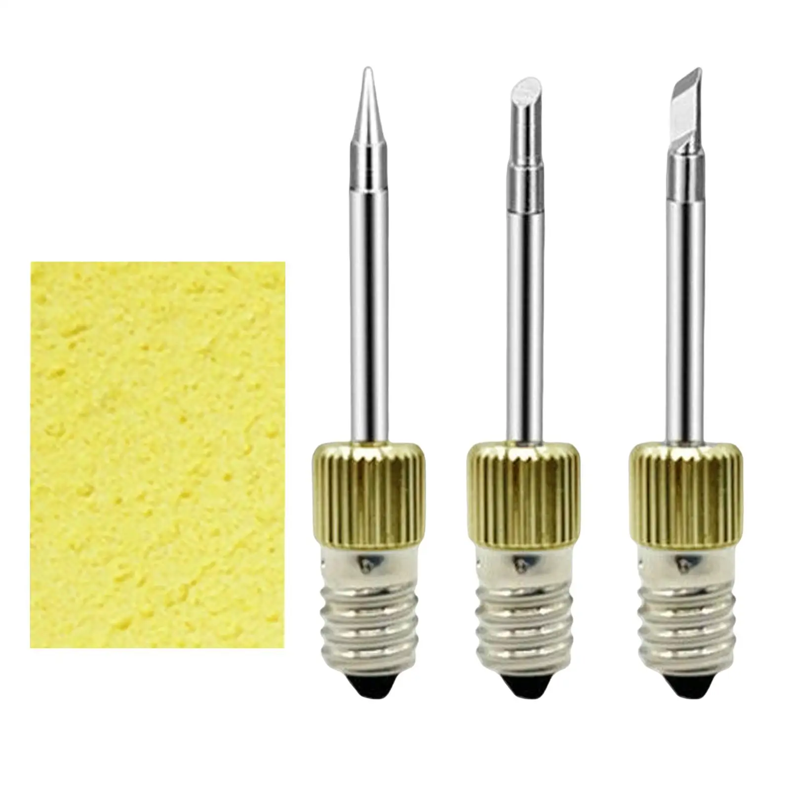 3Pcs Soldering Iron Tips with Cleaning Sponge E10 Soldering Tips Accessories