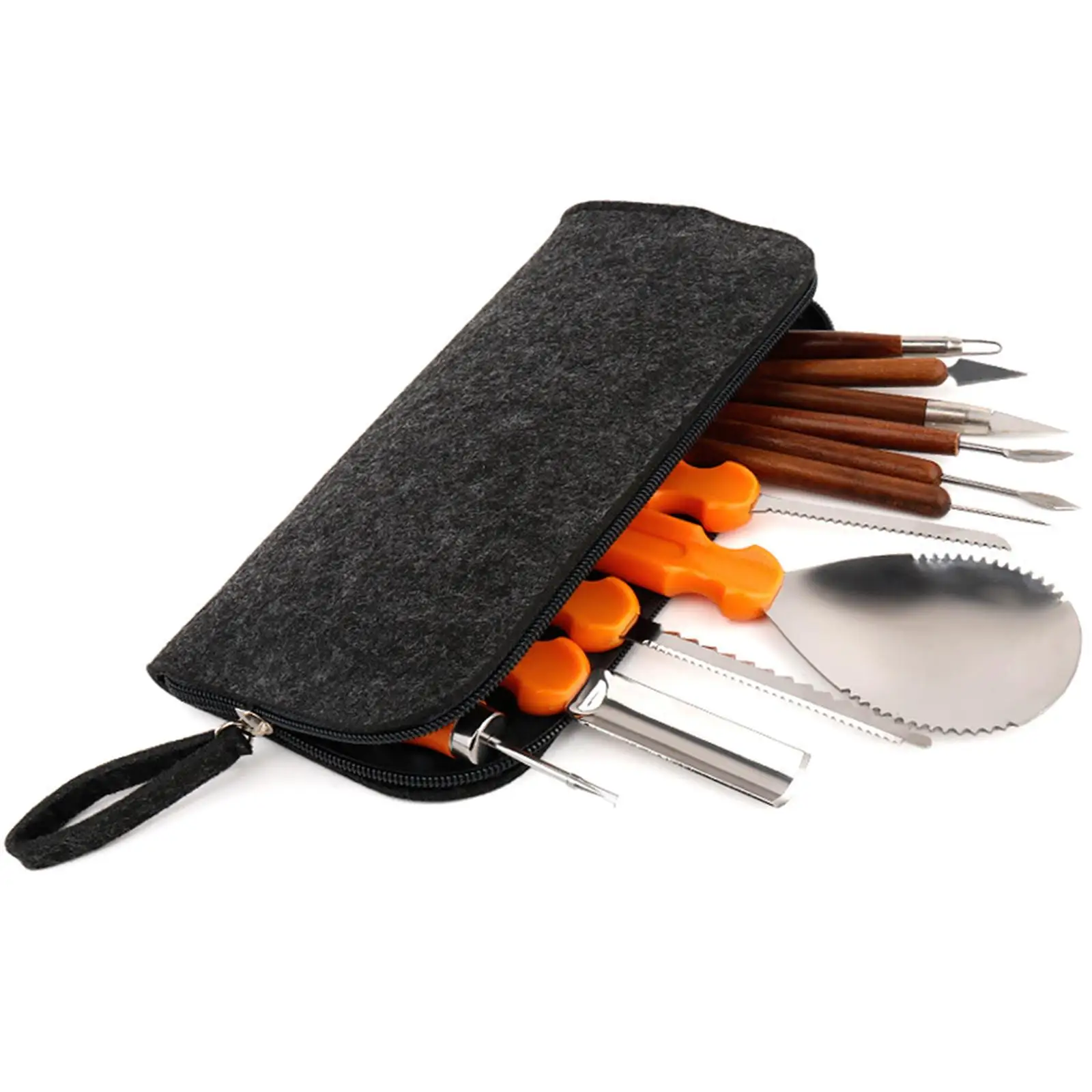 Felt Carving Hand Tool Bag Storage Pouch Organizer Handbag Carrier with Handle Case Tote for Spanner Repair Tools Electricians