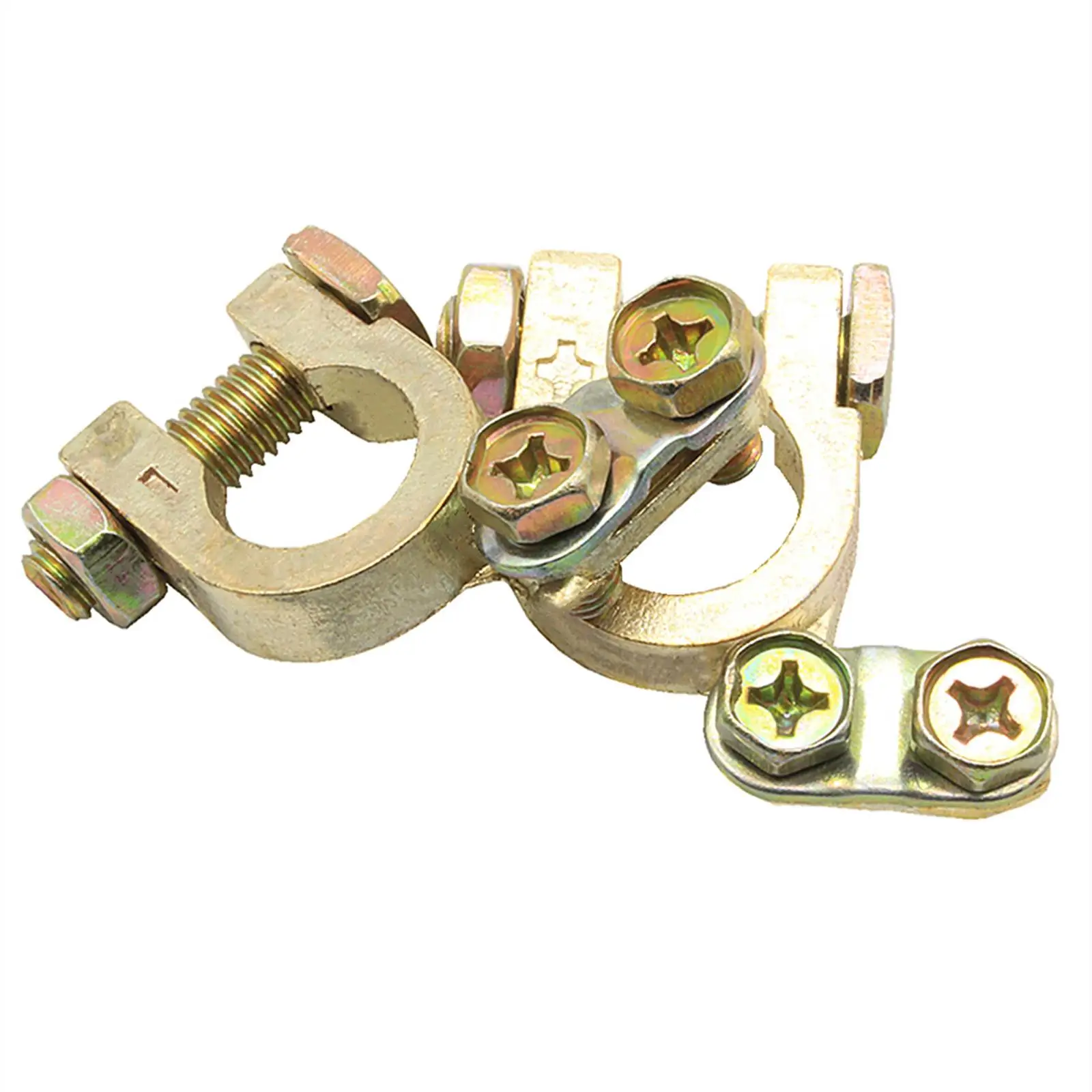 2Pcs Brass Battery Terminals Connector Clamps Cars Boat Accessories Terminal