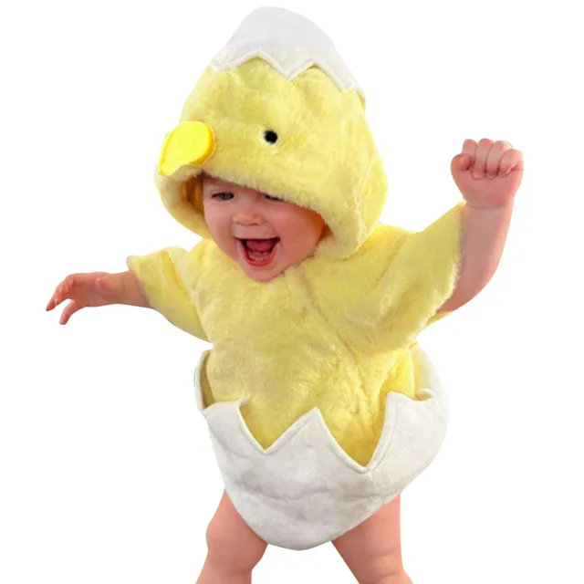 Disfraz de pollo para bebé, niño y niña, Pelele de felpa de manga
