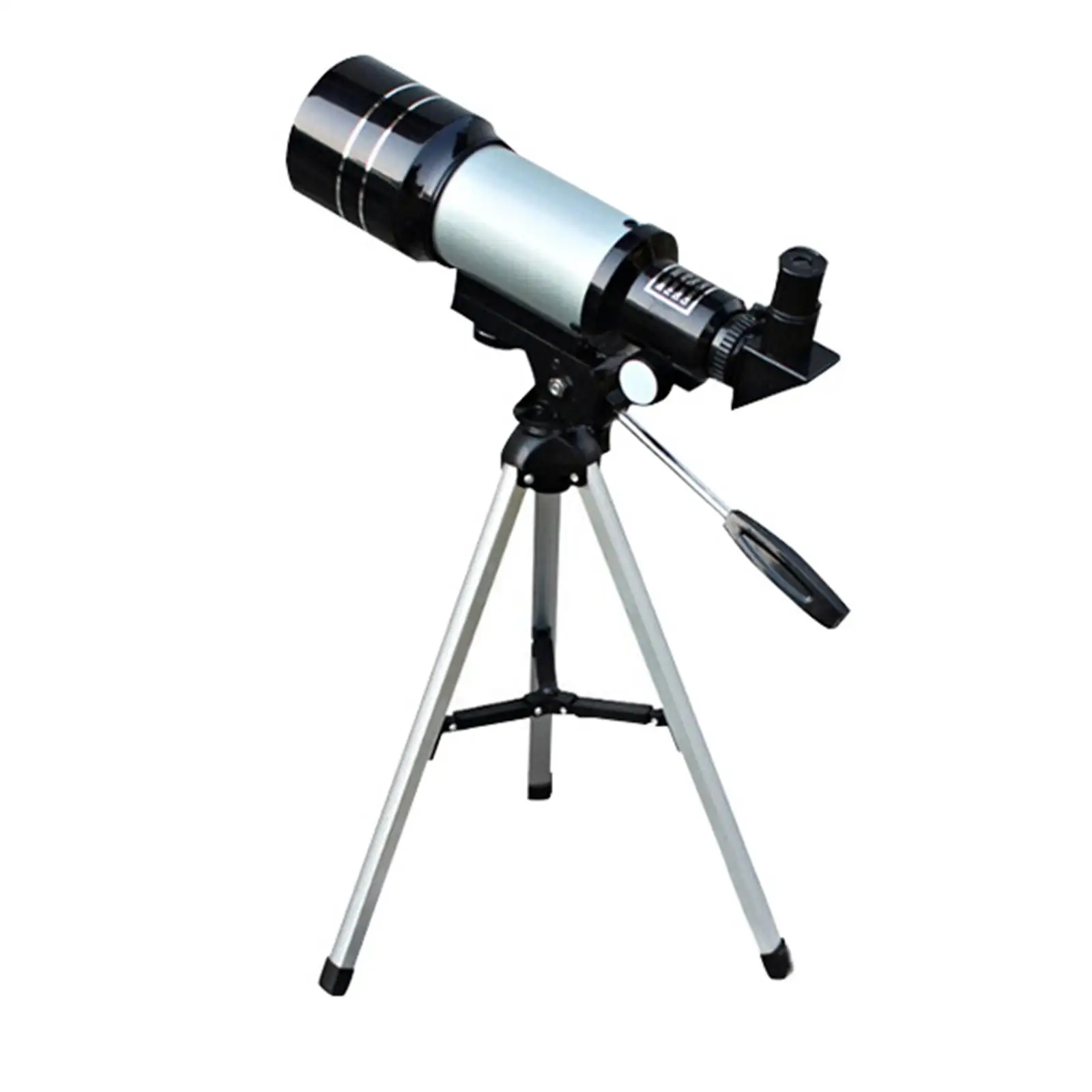 Portable 70mm 300mm Telescope with Tripod for Beginners Travel Telescope Erect Image Optics with H20mm, H6mm Eyepieces Accessory