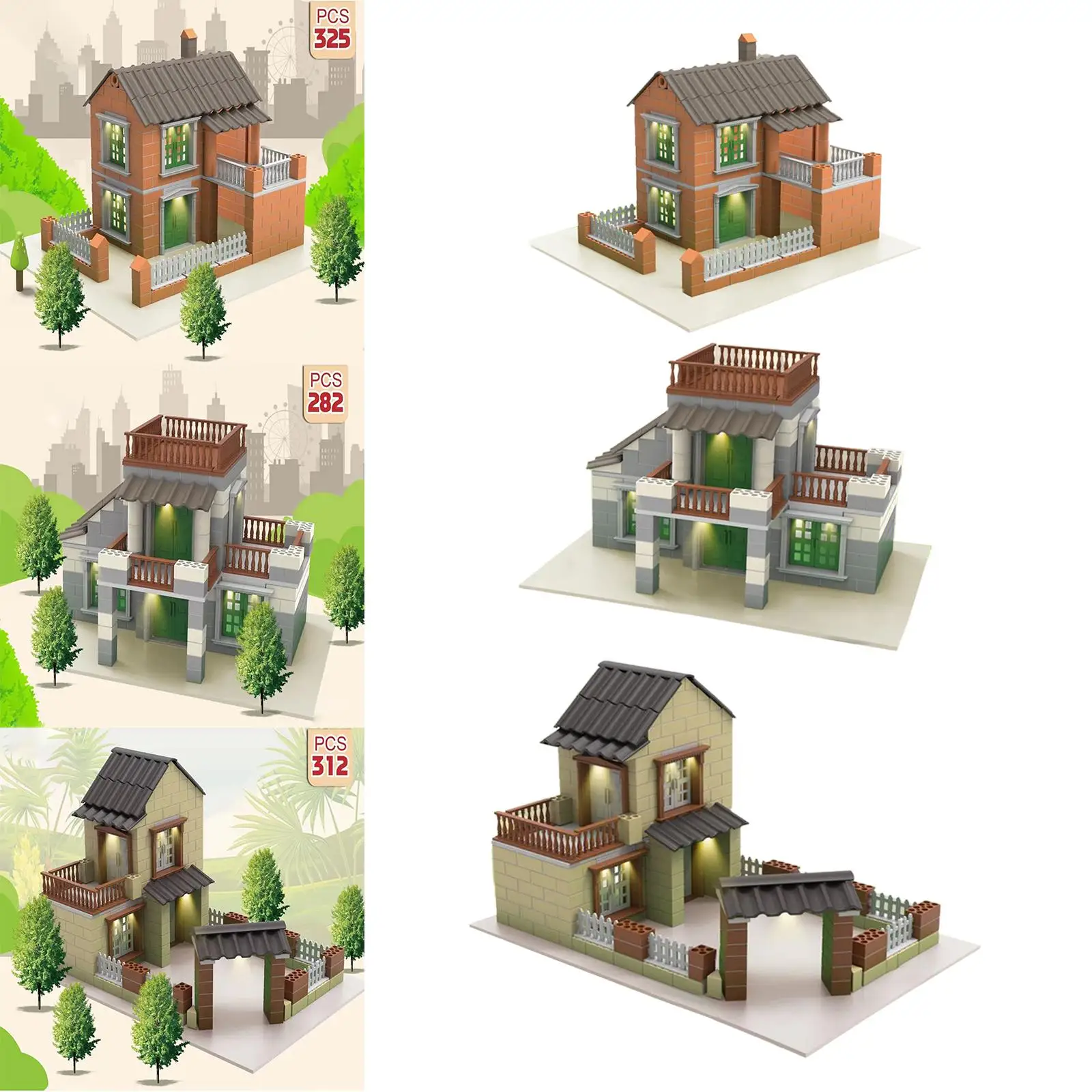 Miniature House DIY Kit House Building Kit Construction Educational Toy for Living Room Decor