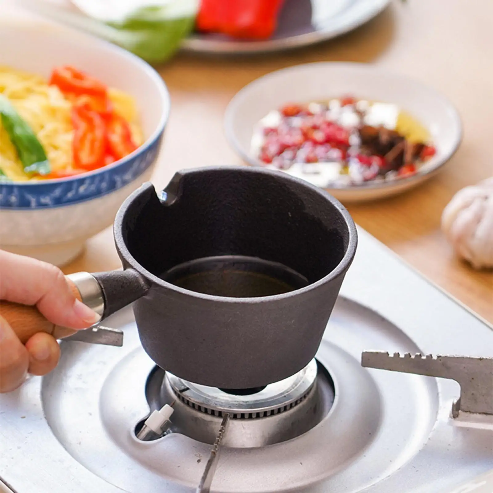 Cast Iron Pan Mini Fried Egg Pan Cooking Pot Frying Pan for Dining Room Cookware