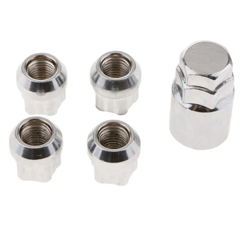 Set of 4 12x1. Style Replacement Chrome  Wheel Locks Fits for , , Mazda, , , , , for , 