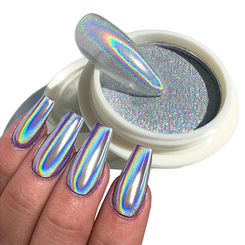 Best of Holographic Nail Powder Chrome Laser Magic Mirror Glitter Rub Dust Flakes High Quality Shinning Manicure Decoration Pigment FT2 Reviews & Tips