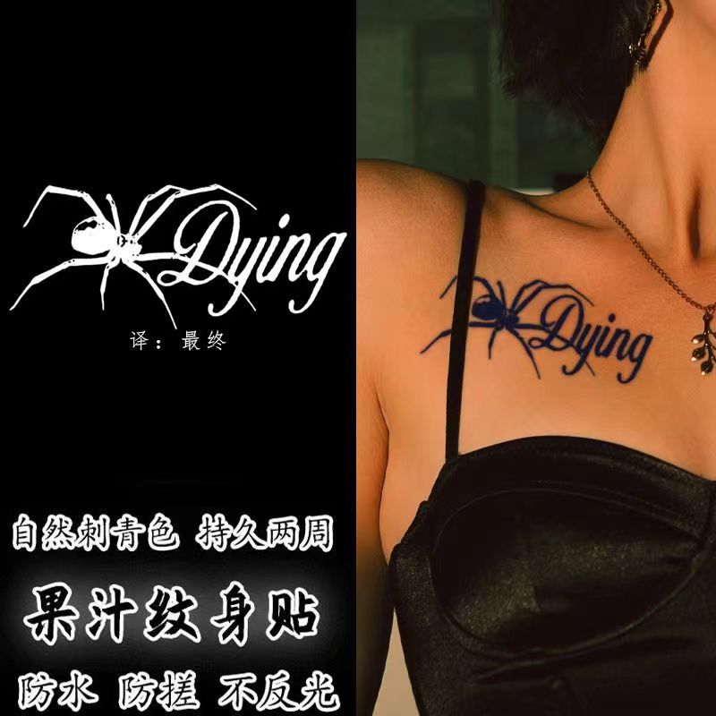 Kräuter spinne Tattoo Aufkleber für Frauen Mann Arm Kunst temporäre Tattoos wasserdicht gefälschte Tattoo Punk Spinnennetz dauerhafte Tattoo Aufkleber – Detail 4
