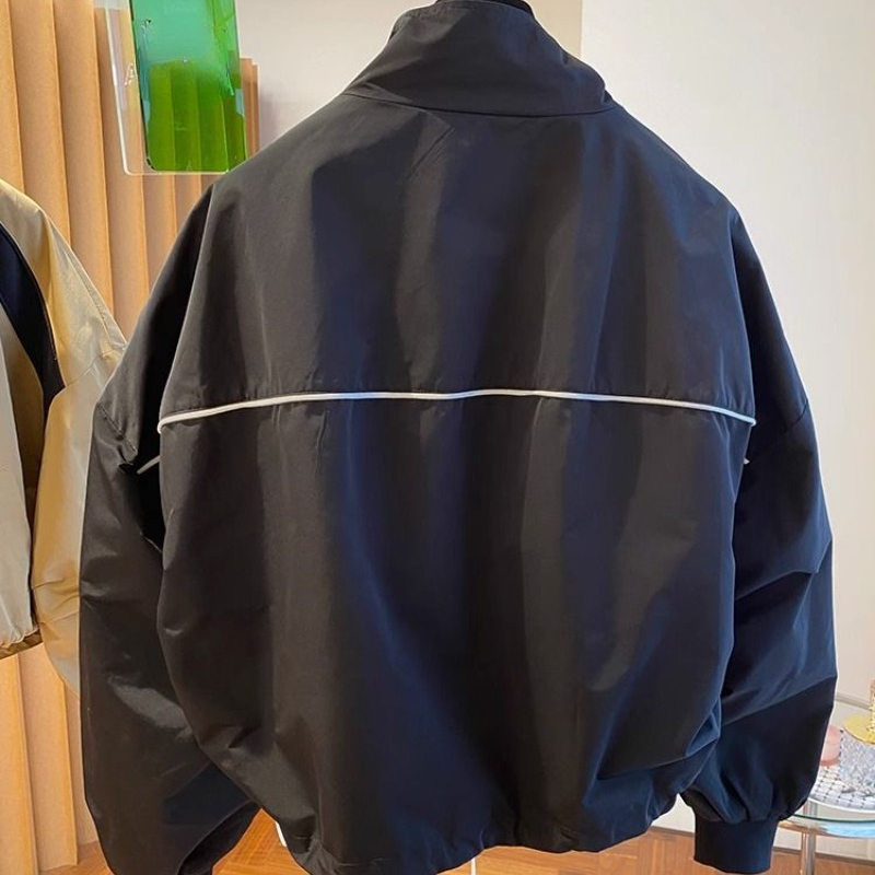 Description Picture 4 of itemNeploe Korean Street Double Zipper Jackets for Women 2025 Autumn New Stand Collar Coats Y2k Long Sleeve Loose Tops Mujer