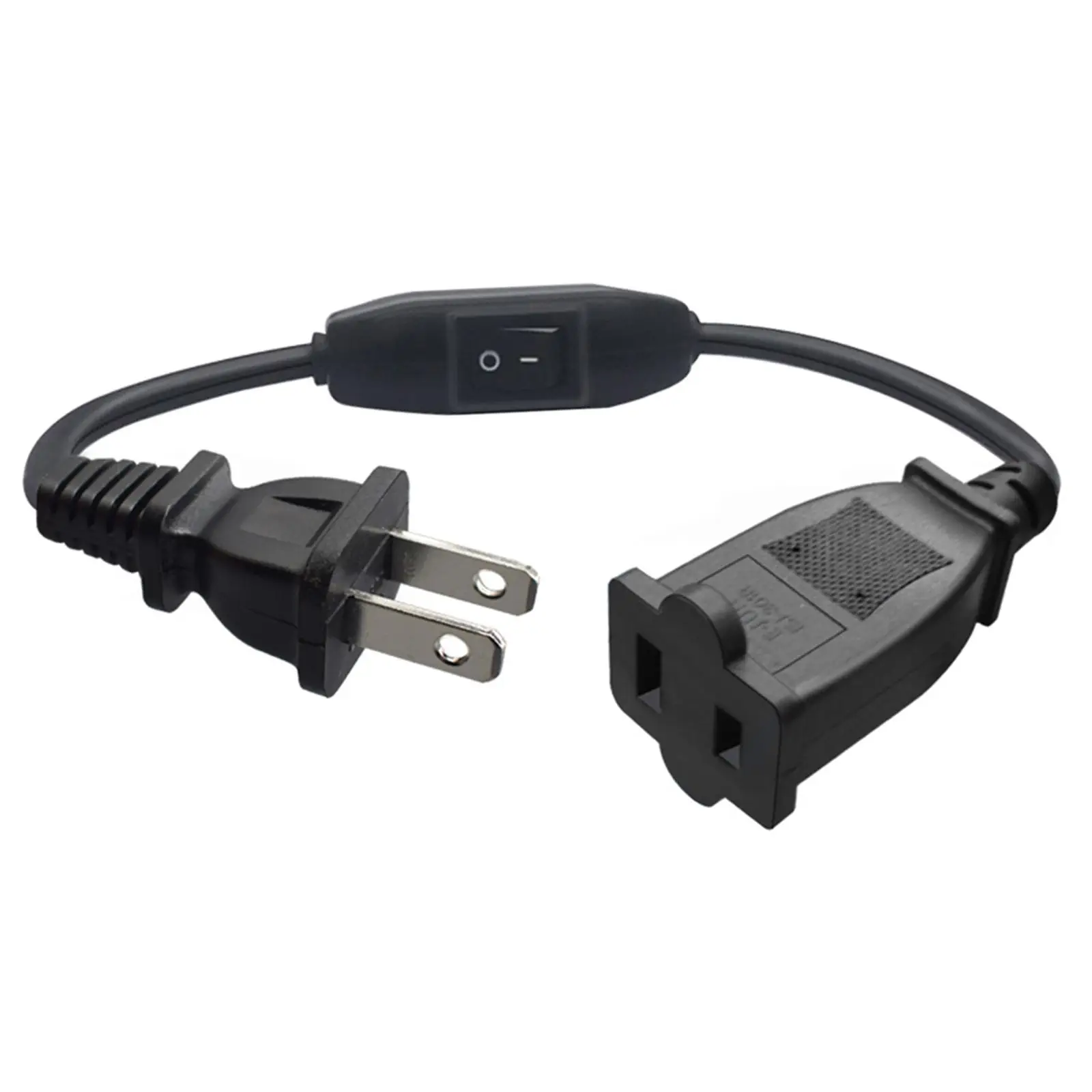 2 Prong Polarized Extension Cord with Switch for Lamps Power Adapters