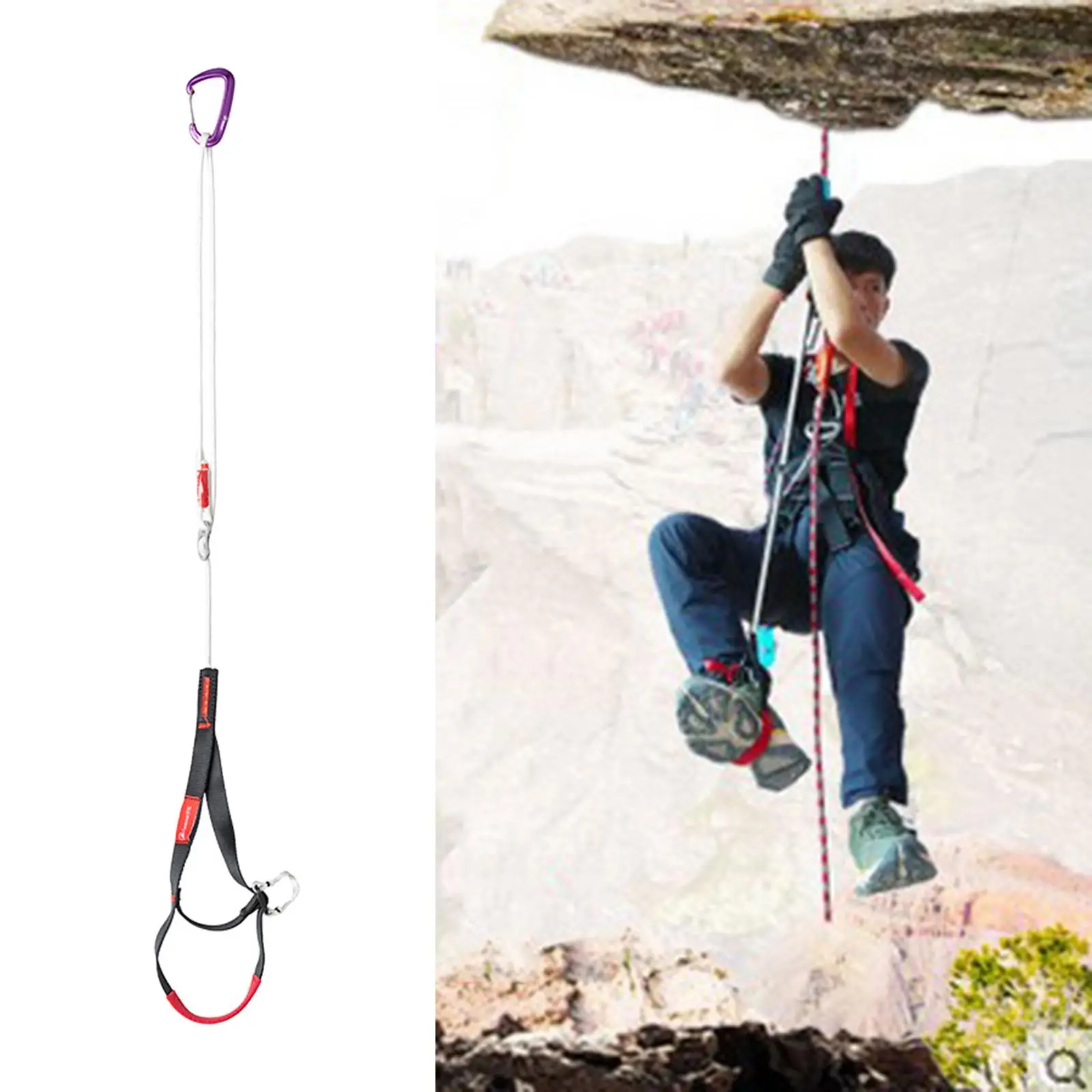 Adjustable Climbing Ascender  Foot Loop Ascender for Rope Ascending