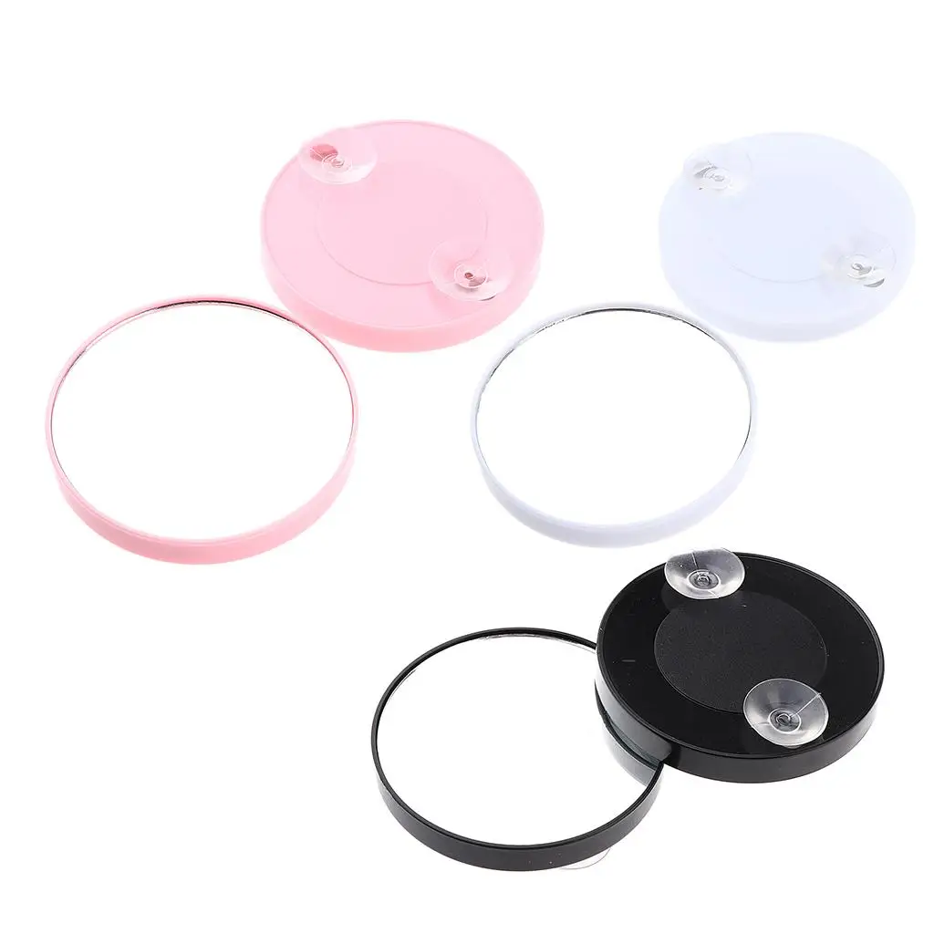 2Pcs  No Distortion Shower Shaving Wall Mounted Makeup Mirror with 2x Strong Locking Suction-Cups for Travel