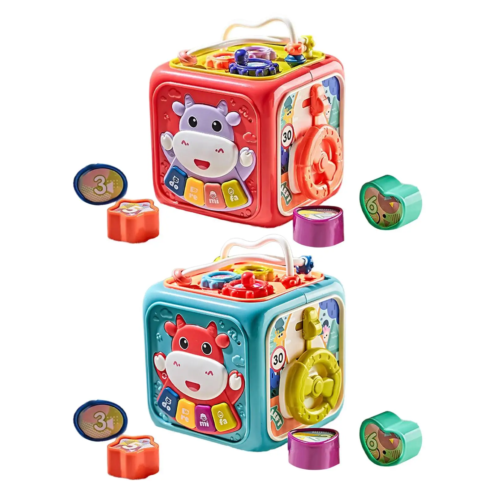 Baby Musical Toys Development Baby Activity Cube Toy 6 Sided Activity Center for Age 1 + Year Old Boys Girls Kids Birthday Gift