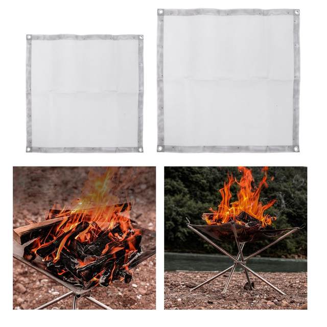 Outdoor   Foldable Grill Pad Fire Mat for Hiking BBQ Backyard