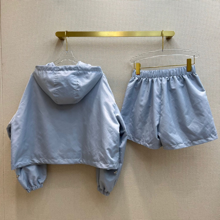 Conjunto para as Mulheres de Qualidade Longa com Capuz Cabolsas de Náilon com Cintura Luxo Sólido Shorts Superior Corte Manga Elástica Finos Senhora Primavera 3d 10 Online shopping