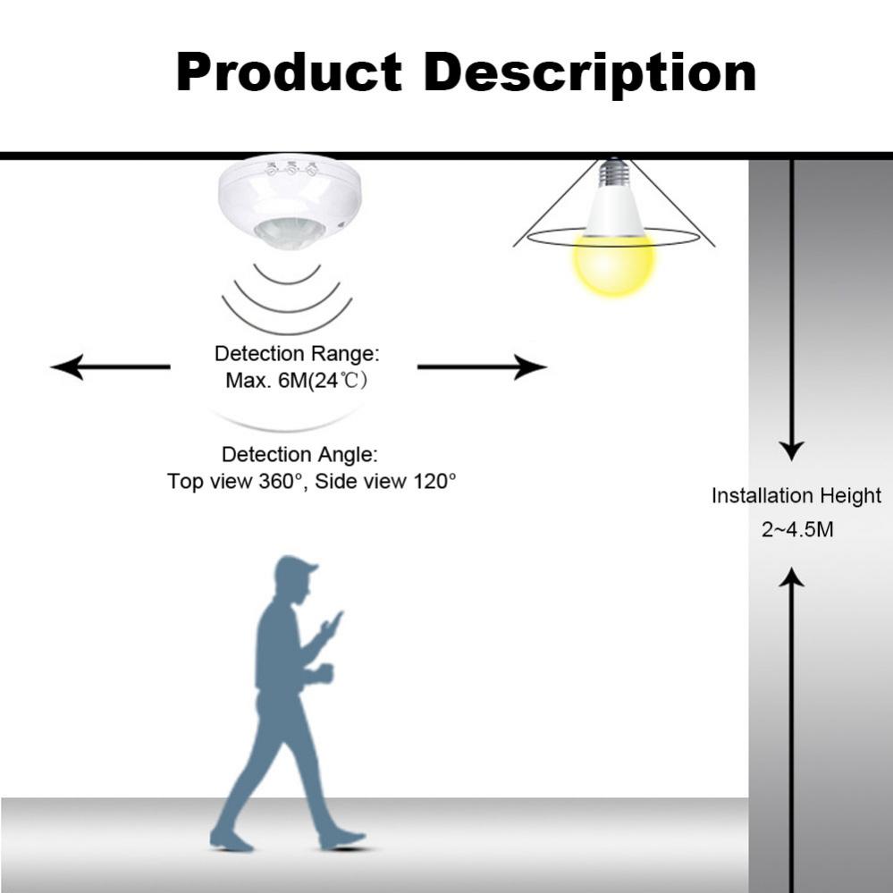 Sensor de Movimento PIR Interruptor De Luz,