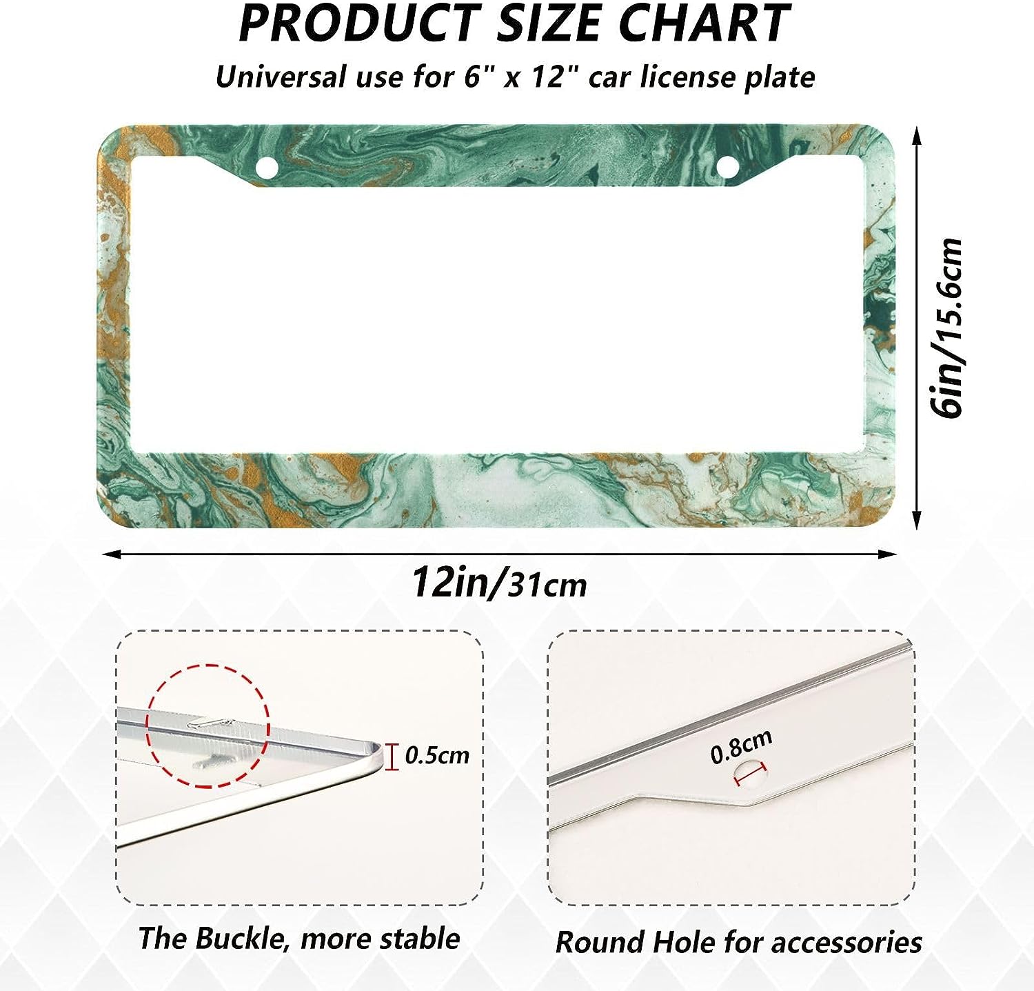 Рамка для автомобильного номерного знака с мраморной текстурой, 2 упаковки,  держатель для номерного знака с 2 отверстиями, рамка для автомобиля для  женщин, мужчин, автомобилей США | AliExpress
