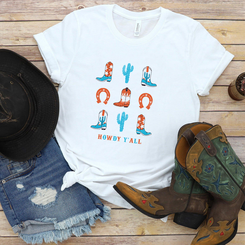 vintage boho texas t camisa cowgirl bonito