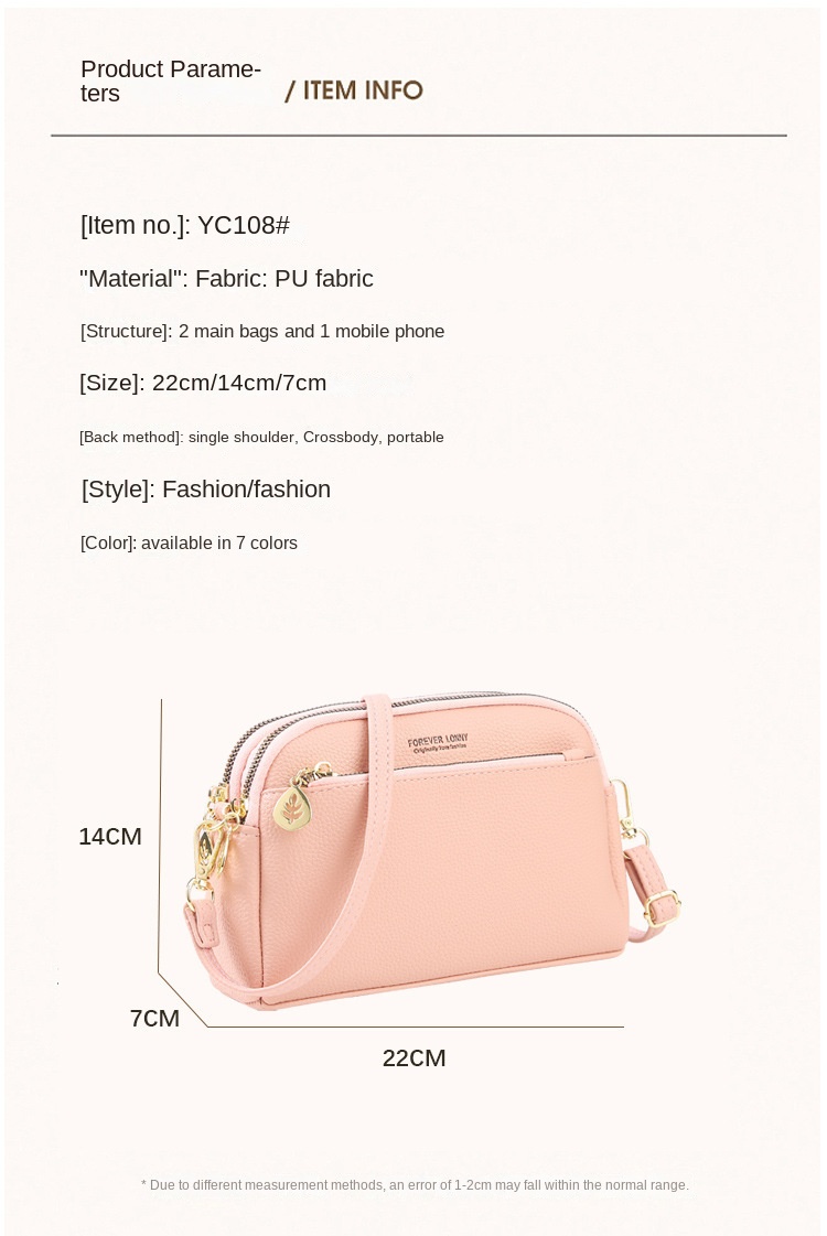 Ladies Shoulder Bag New Versatile Fashion Simple Messenger Bag Mini Phone Bag_voghion.com