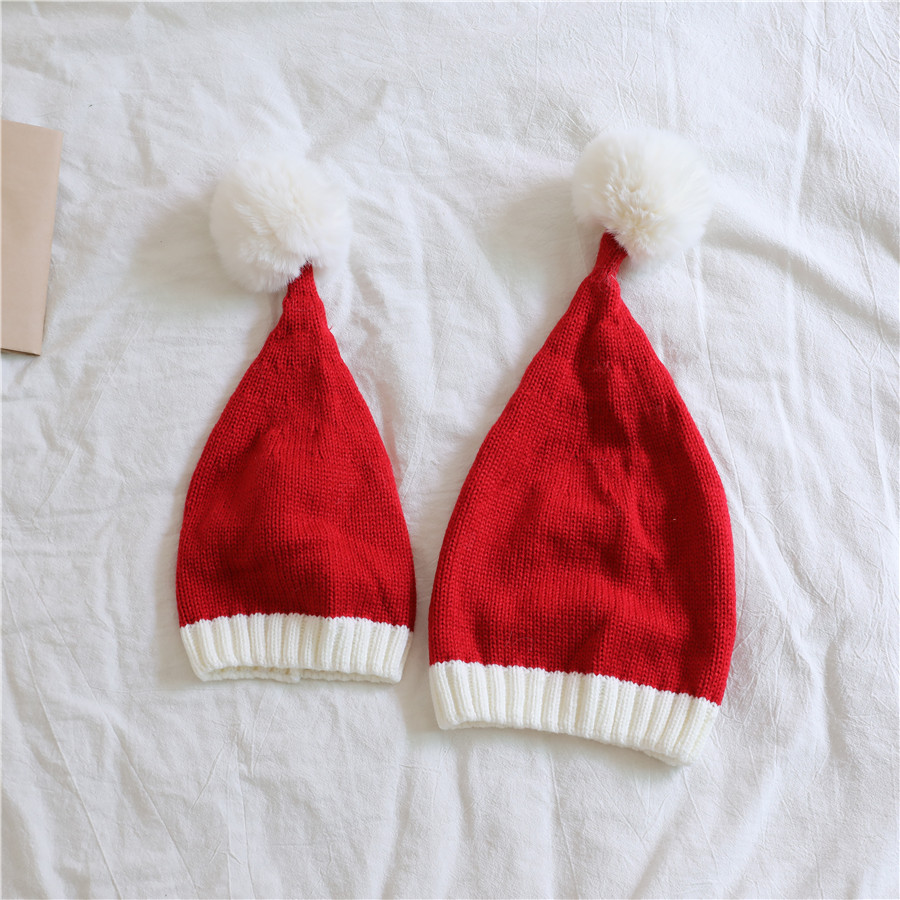 Pudcoco Weihnachten Strick mütze Winter warm gestreifte Mütze Mütze kaltes Wetter Pom Mütze für Kinder und Erwachsene – Detail 7