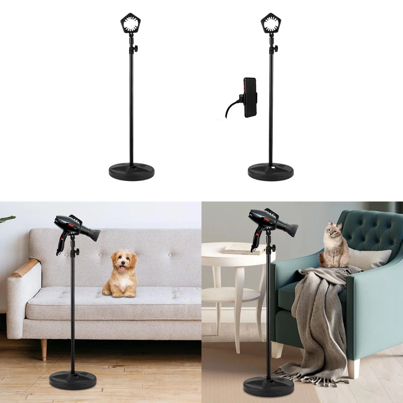 Lazy Hair Dryer Stand Holder Phone Holder 180 Degrees Rotating Adjustable Standing Hair Dryer for Dog Grooming Groomers Tools