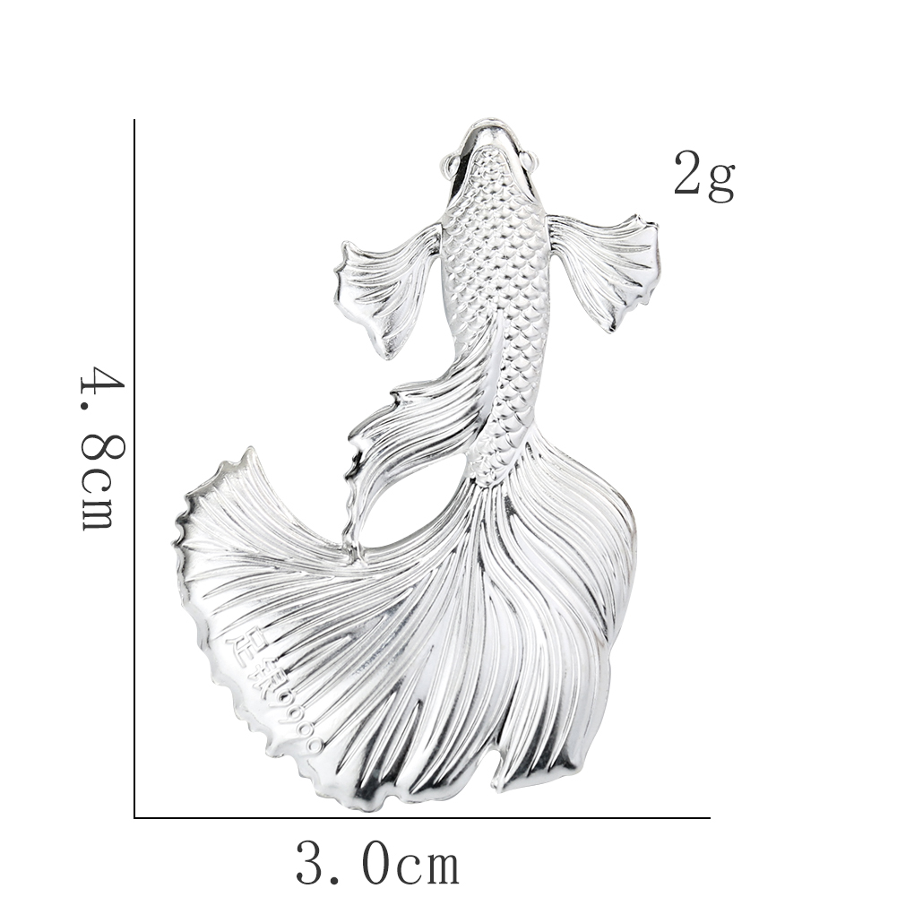1PC 9999 Silber Pfau Fisch Tee und Wasser Artefakt Hause Büro Desktop Glück Dekoration Ornamente – Detail 6