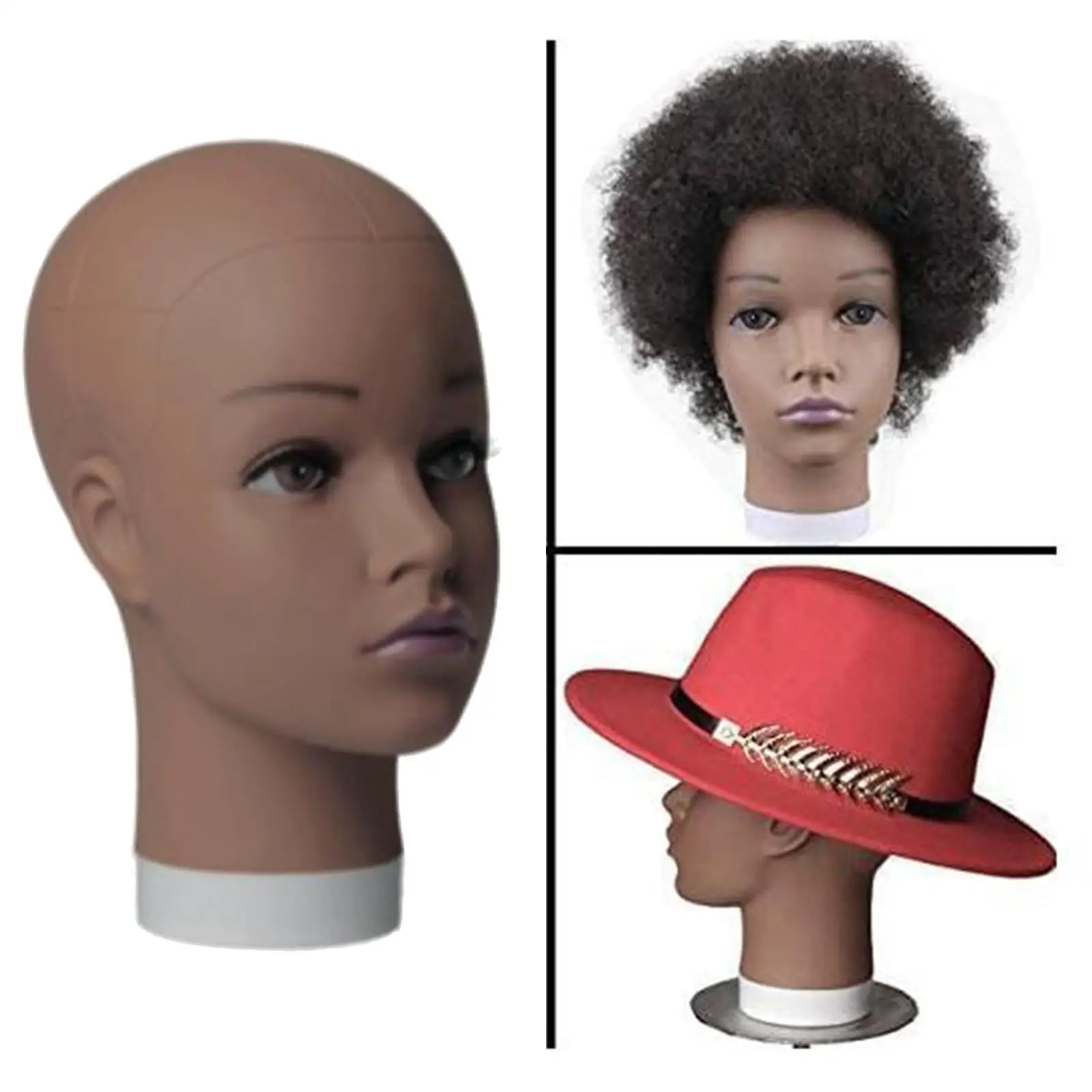  Head Model Bald Cosmetology Professional for Display Hat Making Wigs Training Scarf Headdress
