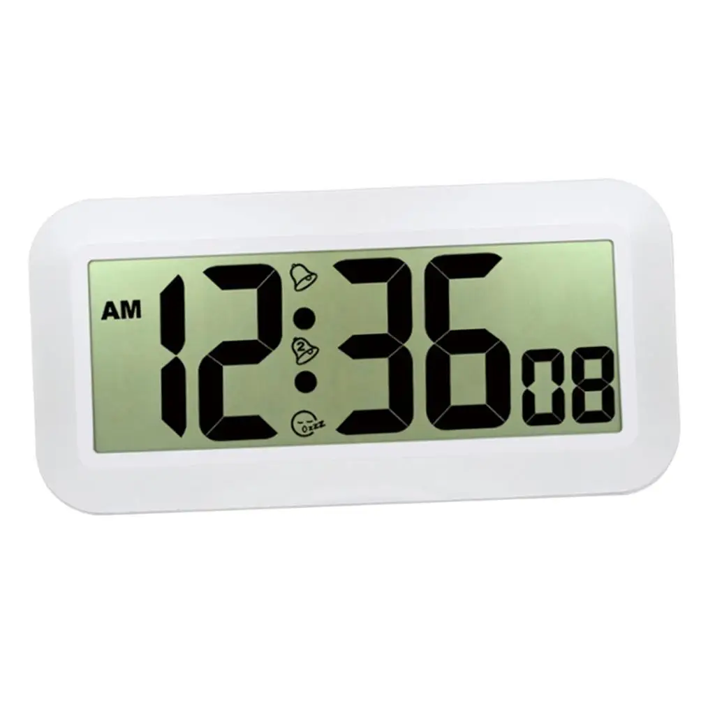 Wall Clock with 6 Digit Large LCD Display. Hanging Clock Indoors / Outdoors