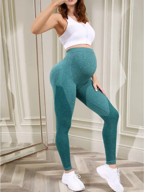 Leggings Maternité Coton - Taille Haute, Soutien Ventre - Femme Enceinte