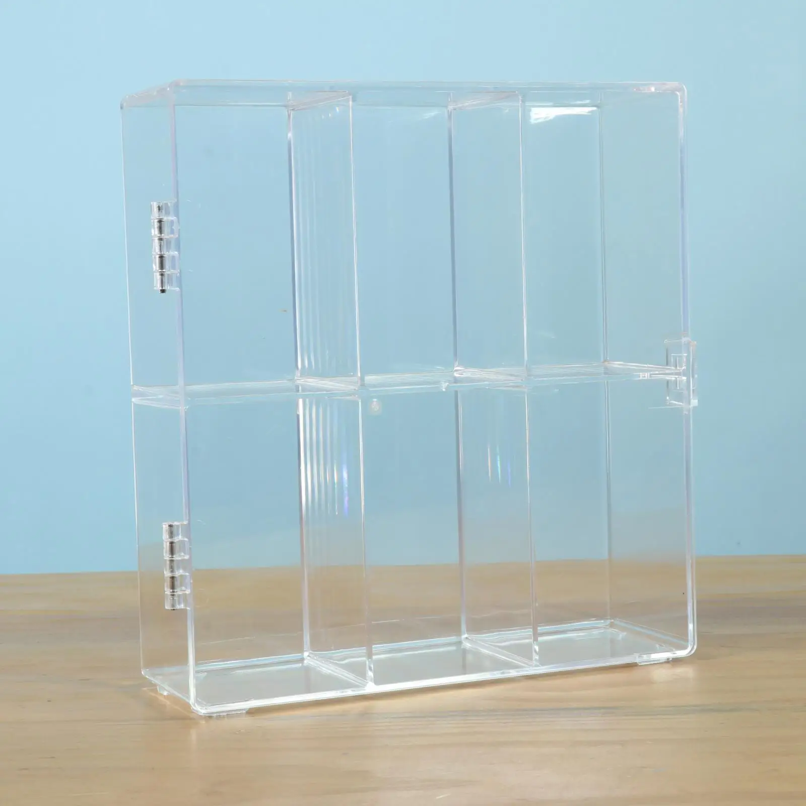Acrylic Display Rack Stackable Assemble Vertical 6 Shelves Perspex Container Case Dust Cabinet for Bedroom  Sundries Doll Model
