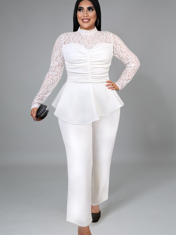 white peplum jumpsuit plus size