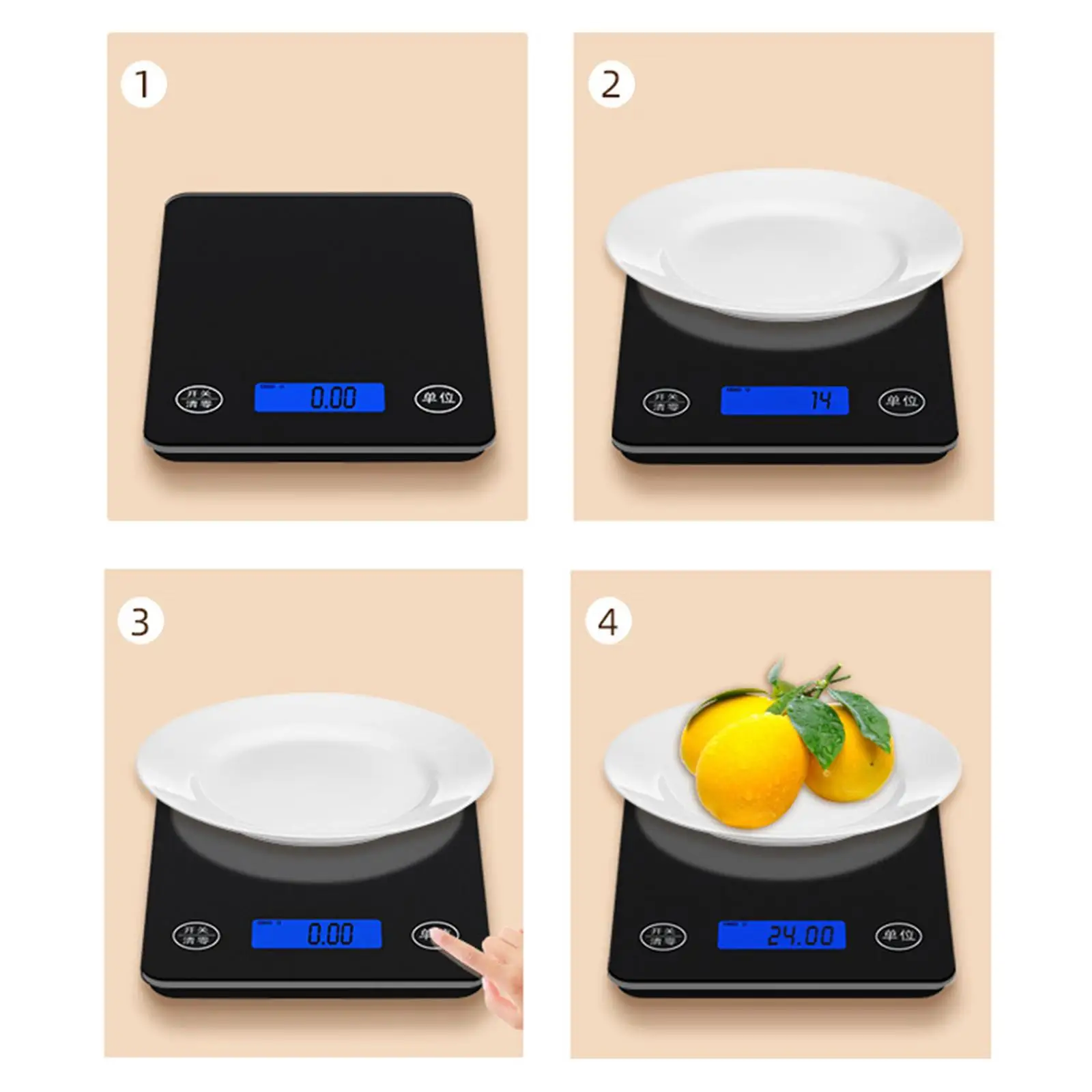Multifunction Food Scale ml/ct/kg/G/oz/lb/TL LCD Display Multiple Measurement Units Pocket Scale for Kitchen Baking